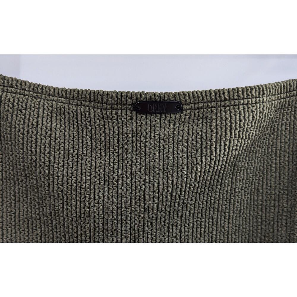 DKNY Swim Textured Bikini Bottoms High Waist Green XL - Picture 9 of 12